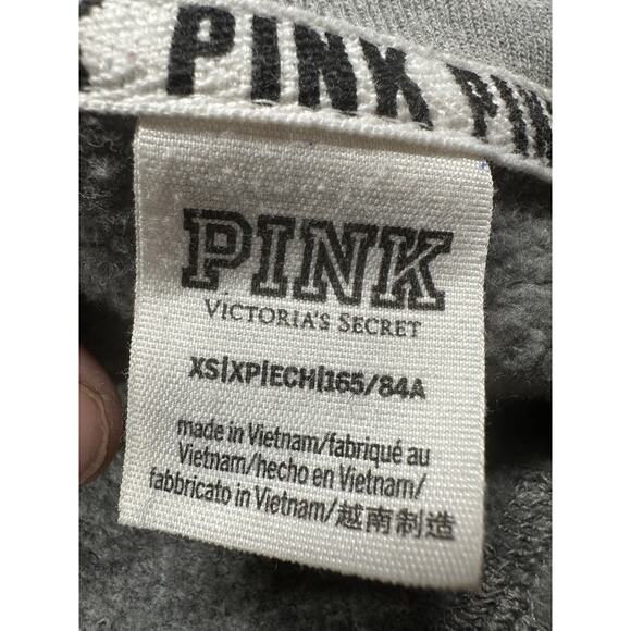 Victoria's Secret Pink Sweatshirt Pullover Graphic Logo Crew Neck XS Roses - Picture 5 of 10
